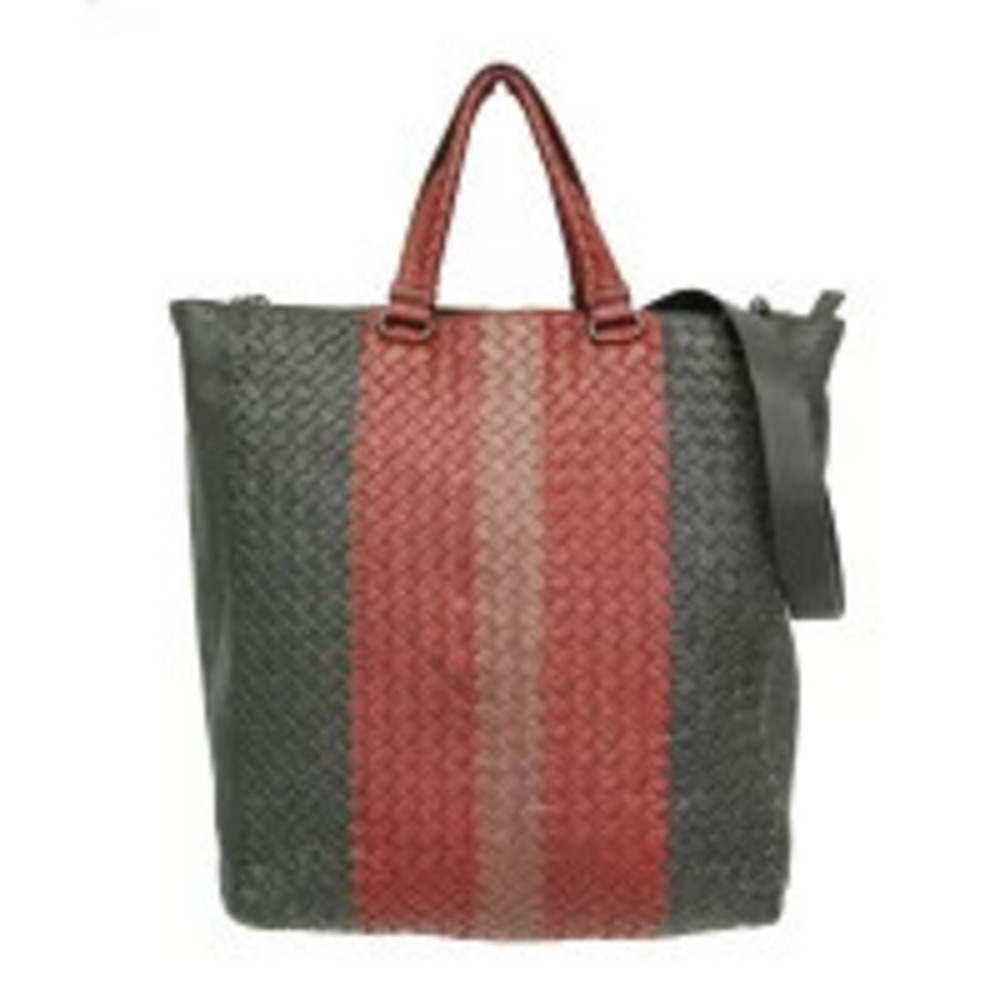 Bottega Veneta Intrecciato Leather Handbag Tote Bag Dark Red Brown